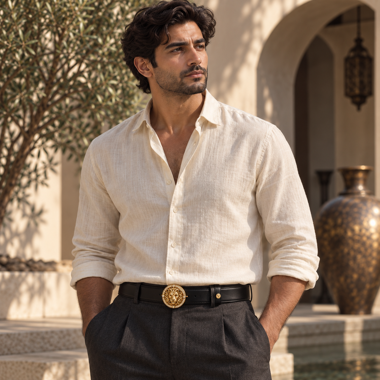 Man wearing the VERA Lion belt